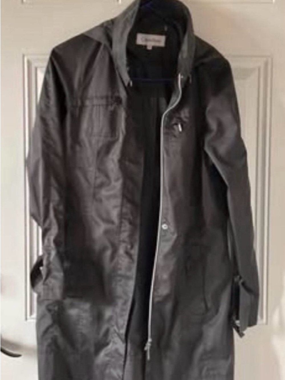 Calvin Klein Charcoal Hooded Trench Coat